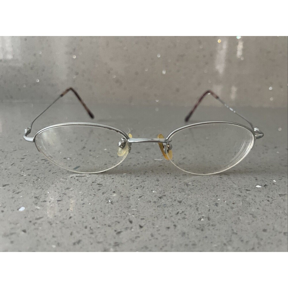 Seiko T346 Eyeglasses FRAMES ONLY Titanium 48-20-140 Japan Half Rim Silver